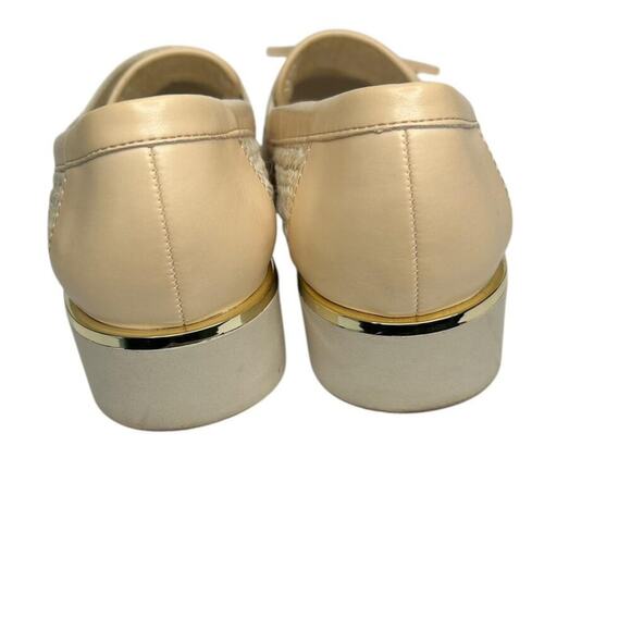 Franco Sarto Carney3 Tan Raffia Double Tassel Lug Bottom Loafers Size 8 - Picture 5 of 8